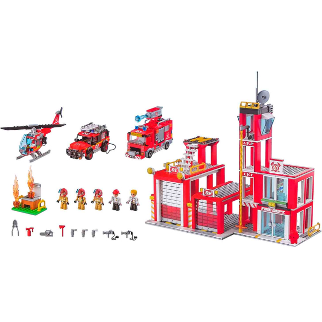 Конструкторы с уникальными деталями - Конструктор MAX City Пожарные 976 деталей (83165)#2