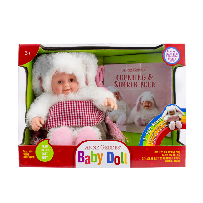 Пупси - Ігровий набір Anne Geddes Маленьке Зайченя з сумкою та стікерами 23 см (21072)#4