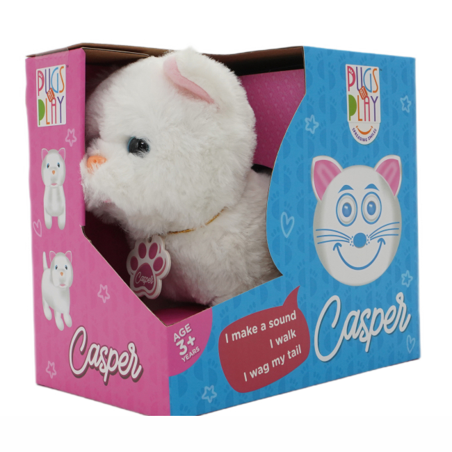 М'які тварини - Інтерактивна іграшка Pugs at play Біле кошеня Casper (ST-PAP06)#5