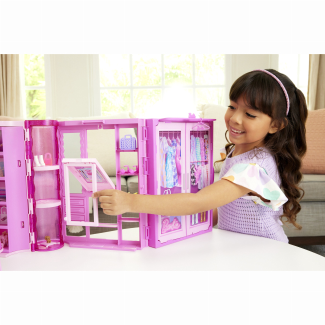 Куклы - Игровой набор Barbie Стильная гардеробная с куклой (HXD58)#8
