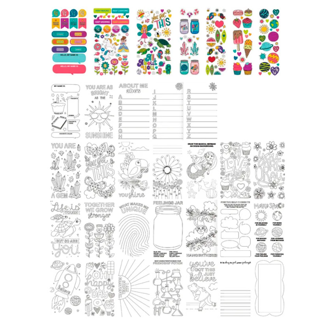 Товари для малювання - Розмальовка Let's Craft Все про тебе з наліпками та восковими крейдами (AEG001)#2