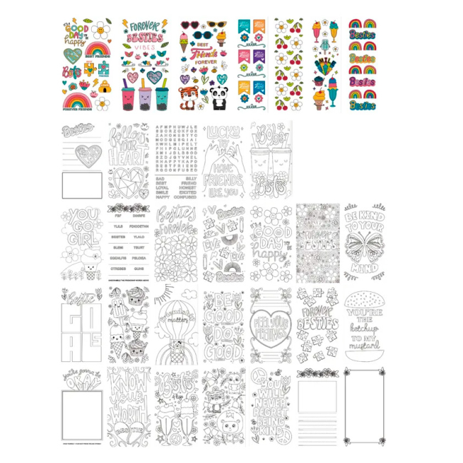 Товари для малювання - Розмальовка Let's Craft Друзі та почуття з наліпками та восковими крейдами (AEG002)#2