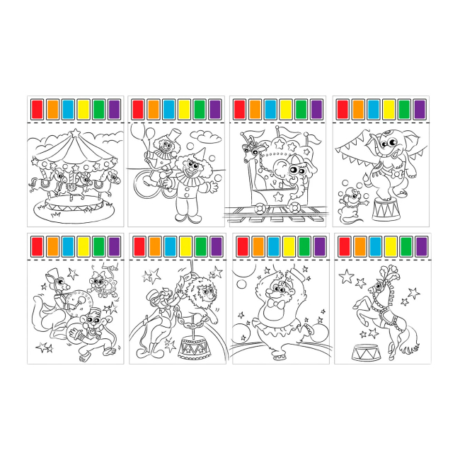 Товары для рисования - Водные раскраски Let's craft Цирк с палитрой и кисточкой (PWW001)#2