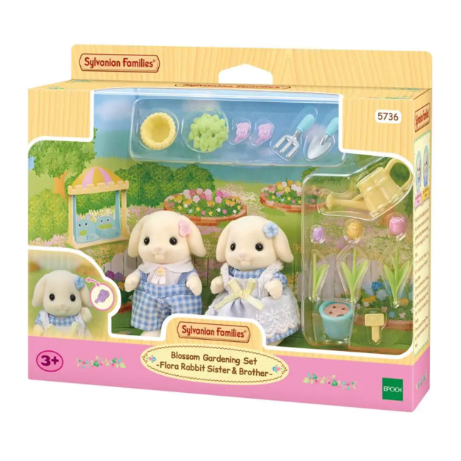 Фигурки животных - Игровой набор Sylvanian Families Цветочные кролики-двойняшки с аксессуарами для сада (5736)#3