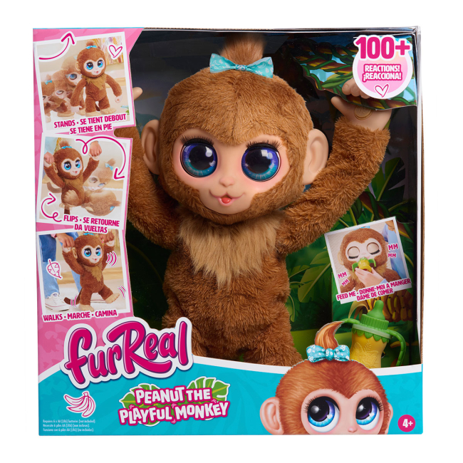 Мягкие животные - ​Интерактивная игрушка FurReal Friends Игривая обезьянка Арахис 38 см (28113)#3