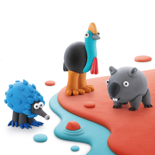 Набори для ліплення - Набір пластиліну Ліпака Австралійські тварини: Казуар, Єхидна, Вомбат ( 60051-UA01)#3