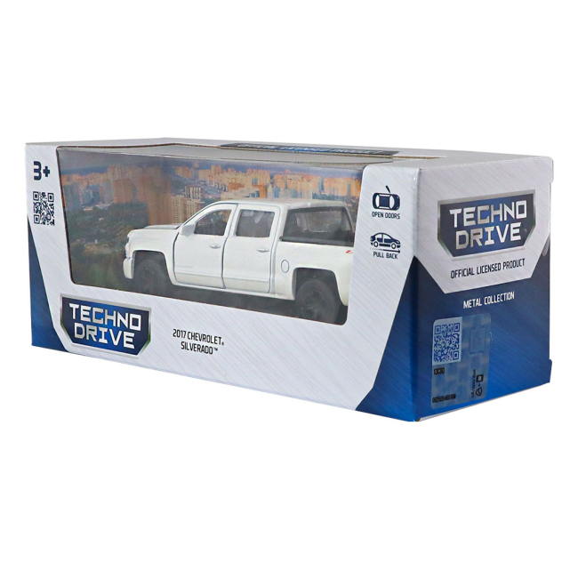Автомоделі - Автомодель TechnoDrive Chevrolet Silverado 2017 перламутрово-білий (250381W/1)#9
