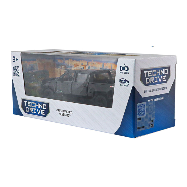 Автомоделі - Автомодель TechnoDrive Chevrolet Silverado 2017 чорний (250381W/2)#9
