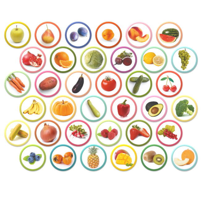 Розвивальні іграшки - Магнітний набір DoDo Монтесорі Овочі, фрукти і ягоди (200272)#2