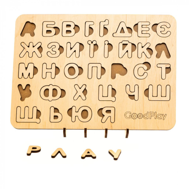 Розвивальні іграшки - Пазл-сортер Good Play Абетка дерево (PS-4-007)#3