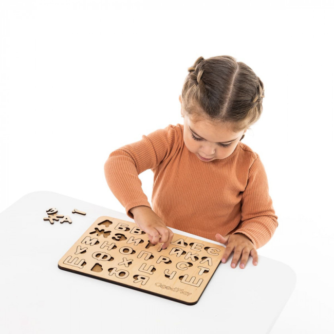 Розвивальні іграшки - Пазл-сортер Good Play Абетка дерево (PS-4-007)#5