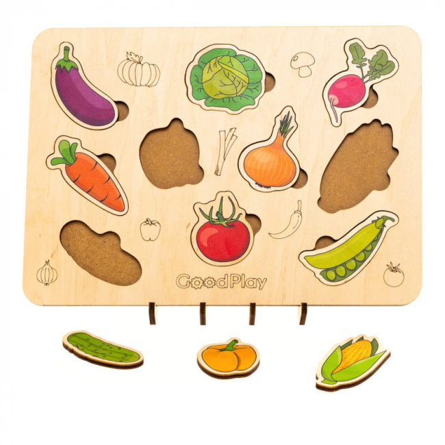 Развивающие игрушки - Пазл-сортер Good Play Овощной мир (PS-4-014)#2