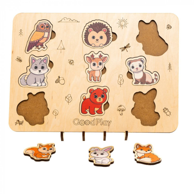Развивающие игрушки - Пазл-сортер Good Play Лесные зверьки (PS-4-021)#2