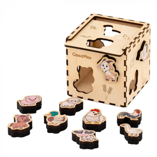 Развивающие игрушки - Кубик-сортер Good Play Фермерский мир (CUB-4-006)#8