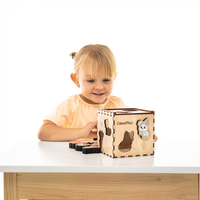 Развивающие игрушки - Кубик-сортер Good Play Лесные зверьки (CUB-4-008)#9