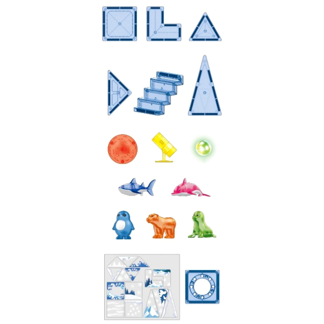 Магнитные конструкторы - Магнитный конструктор Dezhi Север и морские жители 44 детали (HD124A-1)#2