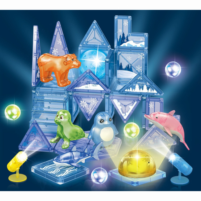 Магнитные конструкторы - Магнитный конструктор Dezhi Север и морские жители 44 детали (HD124A-1)#3