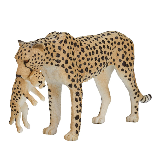 Фігурки тварин - Фігурка Mojo Cамка гепарда з дитинчам (387167)#3