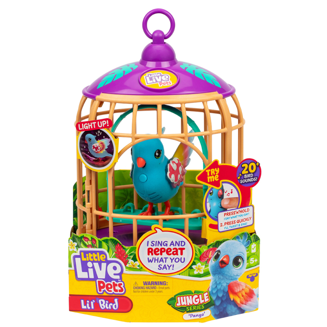 Фигурки животных - Интерактивная игрушка Little Live Pets Говорящая тропическая птичка Панго Панго (26614)#4