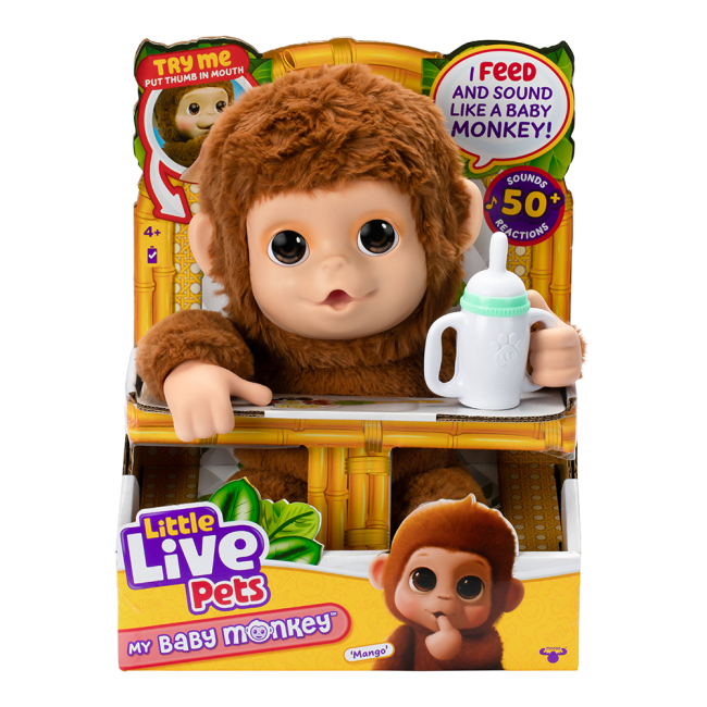 М'які тварини - Інтерактивна іграшка Little Live Pets Маленьке мавпеня (26558)#5