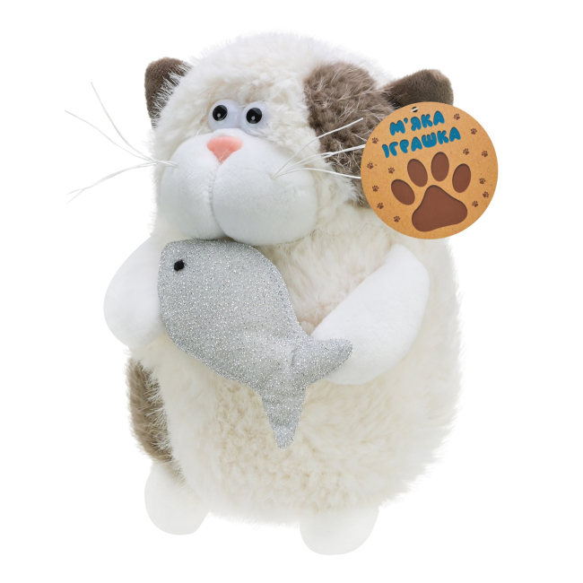 М'які тварини - М'яка іграшка Країна Іграшок Кіт з рибкою Коричневі вушка (C6302/2)#2