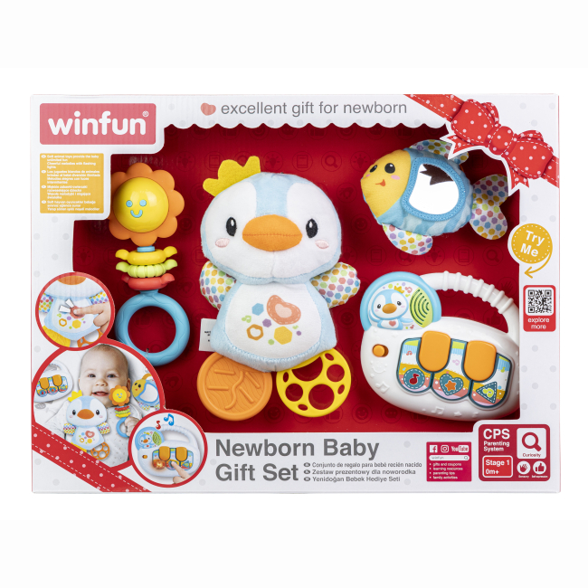 Брязкальця, прорізувачі - Набір іграшок WinFun Newborn baby gift set (3036-NL)#2