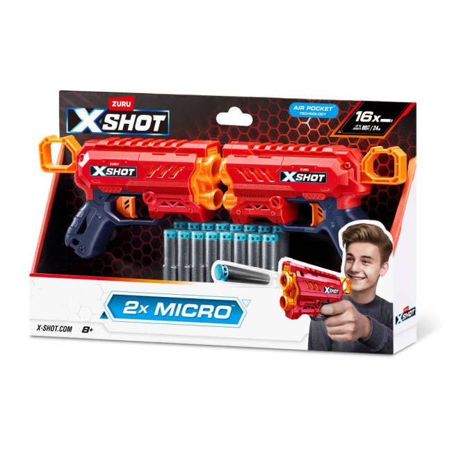 Помповое оружие - Набор бластеров X-Shot Excel Double micro 2.0 (36727R)#4