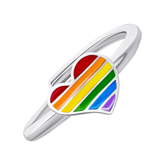 Ювелирные украшения - Кольцо UmaUmi Цветное сердце с разноцветной эмалью (2210000018921)#2