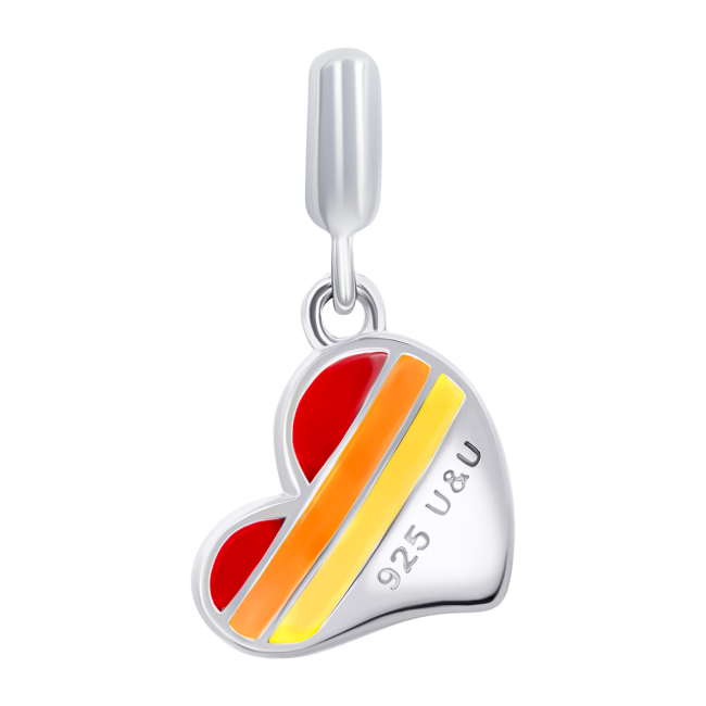 Ювелірні прикраси - Кулон UmaUmi Серце кольорове з різнобарвною емаллю (2210000018938)#2