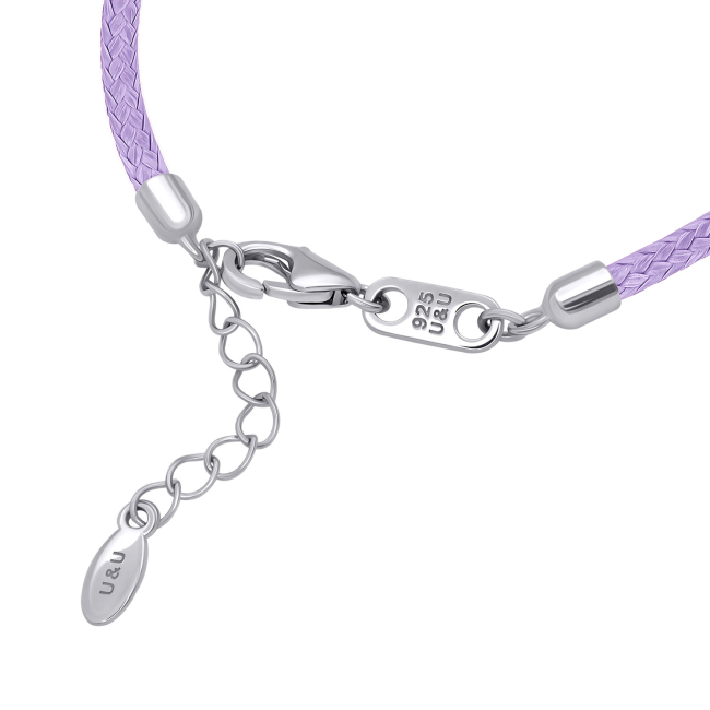 Ювелірні прикраси - Браслет UmaUmi Скорпіон зі срібними застібками фіолетовий (2210000025820)#2