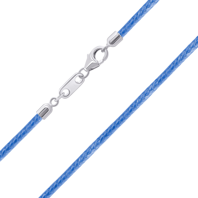 Ювелірні прикраси - Шнурок UmaUmi Водолій зі срібними застібками лазуровий (2210000015579)#2