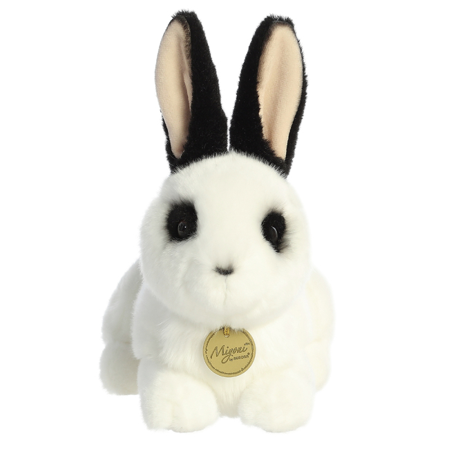 Мягкие животные - Мягкая игрушка Aurora Кролик белый с черными ушами 25 см (210788A)#2