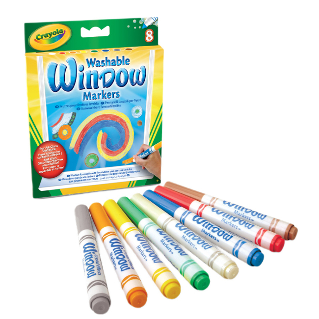 Канцтовары - Фломастеры Crayola для рисования на стекле 8 шт (58-8165)#2