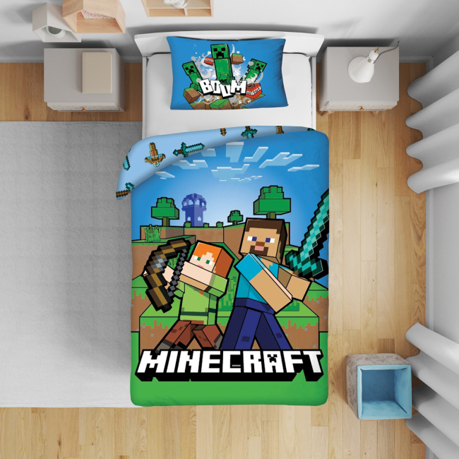 Подушки - Комплект дитячої постільної білизни Halantex Minecraft 140 x 200 см (MNC-282BL)#2