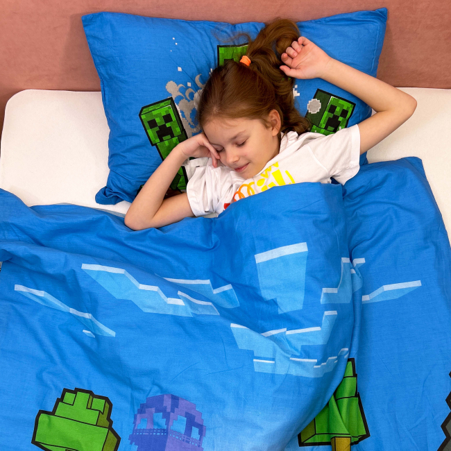 Подушки - Комплект дитячої постільної білизни Halantex Minecraft 140 x 200 см (MNC-282BL)#3
