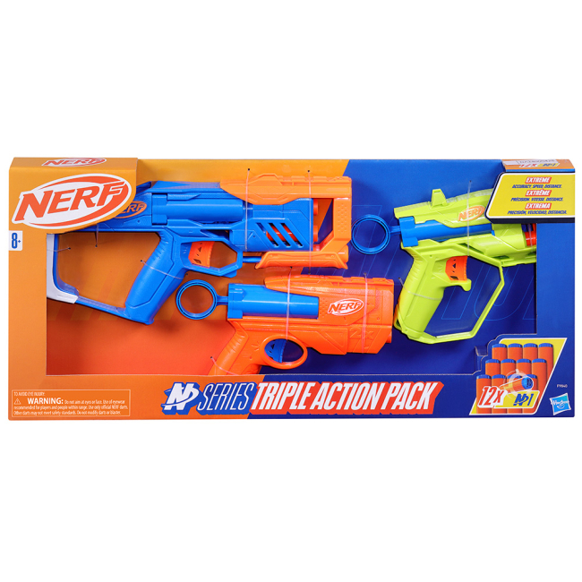 Помпова зброя - Набір іграшкових бластерів NERF N Series Triple Action Pack (F9840)#2