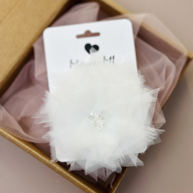 Бижутерия и аксессуары - Заколка Мауа-МІ Пушинка молочная (0199-0067-1-1)#2