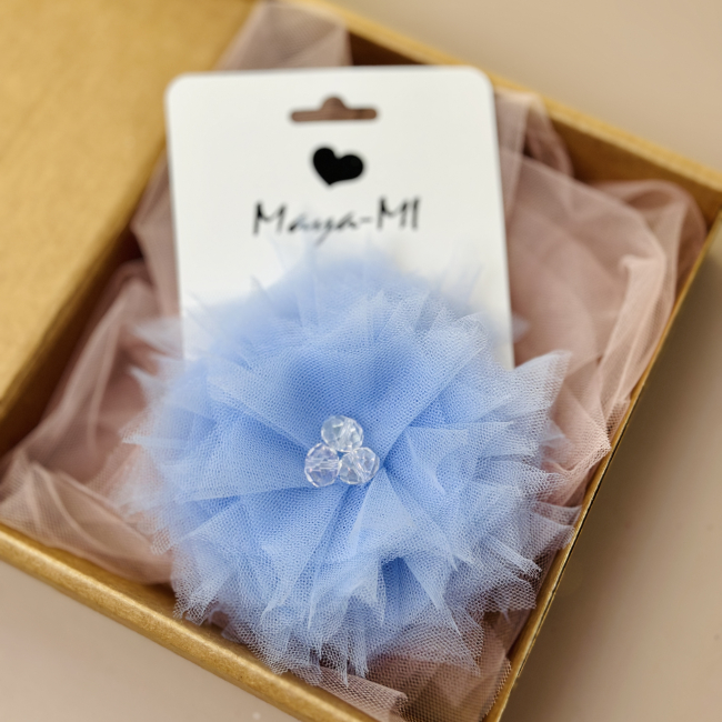 Біжутерія та аксесуари - Заколка Мауа-МІ Пушинка блакитна (0199-0067-5-1)#2