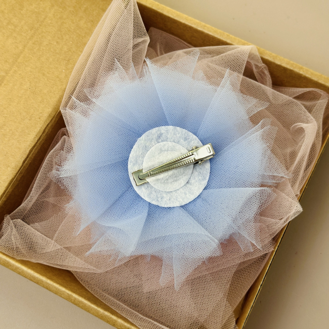 Біжутерія та аксесуари - Заколка Мауа-МІ Пушинка блакитна (0199-0067-5-1)#3