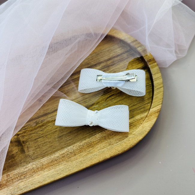 Бижутерия и аксессуары - Заколки Мауа-МІ Бантик воздушный мини молочный (0199-0125-2-4-1)#3