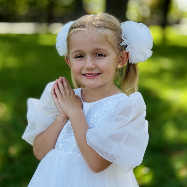 Бижутерия и аксессуары - Бант Мауа-МІ Пиончик молочный (0199-0129-4)#4