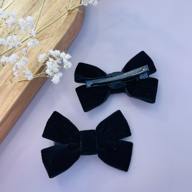 Біжутерія та аксесуари - Заколки Мауа-МІ Оксамитовий бант подвійний чорний (0199-0137-2)#3