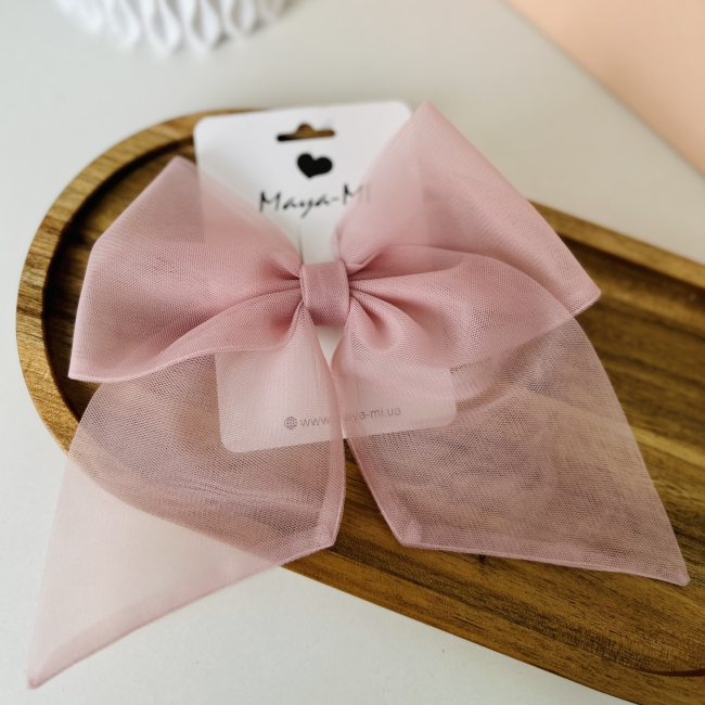 Бижутерия и аксессуары - Заколка Мауа-МІ Бантик Невесомость пудровый (0199-0147-1-1)#2