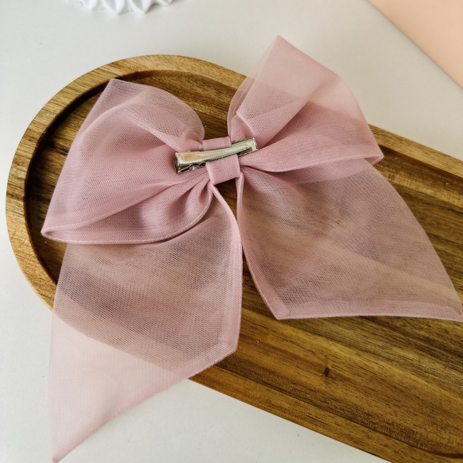 Бижутерия и аксессуары - Заколка Мауа-МІ Бантик Невесомость пудровый (0199-0147-1-1)#3