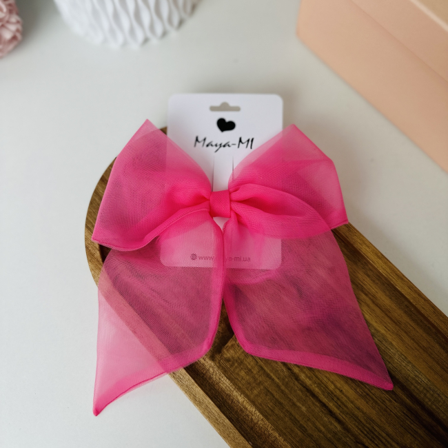 Бижутерия и аксессуары - Заколка Мауа-МІ Бантик Невесомость ярко-розовый (0199-0147-3-1)#2