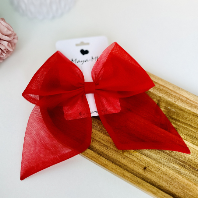 Бижутерия и аксессуары - Заколка Мауа-МІ Бантик Невесомость красный (0199-0147-9-1)#2