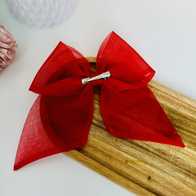 Бижутерия и аксессуары - Заколка Мауа-МІ Бантик Невесомость красный (0199-0147-9-1)#3