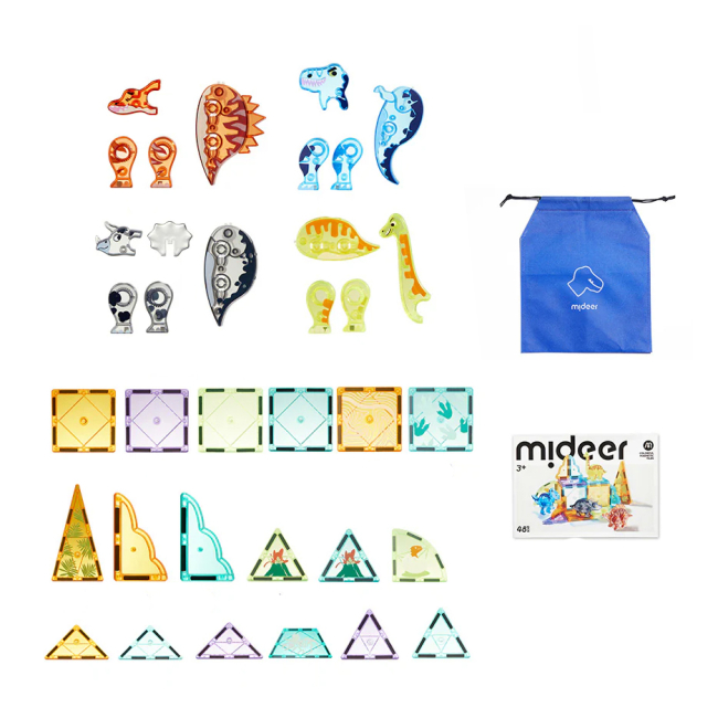 Магнитные конструкторы - Магнитный конструктор Mideer Jurassic adventure 48 деталей (MD1499)#2