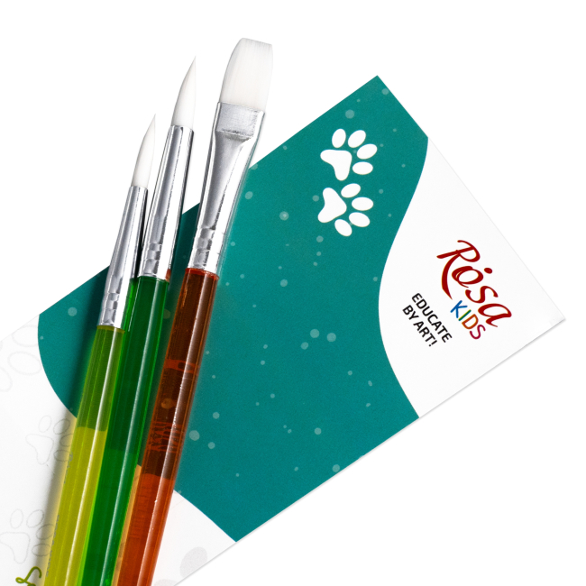 Канцтовары - Набор кистей Rosa Kids 3 шт (184163)#3