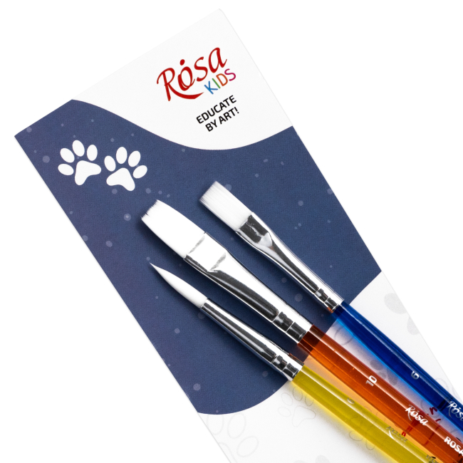 Канцтовары - Набор кистей Rosa Kids 3 шт (184164)#3
